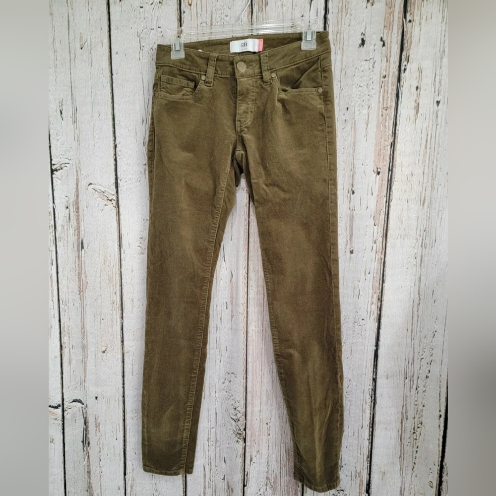Cabi Womens 0 Camel Tan 3567 Corduroy Slim Leg Skinny Jeans Pants EUC